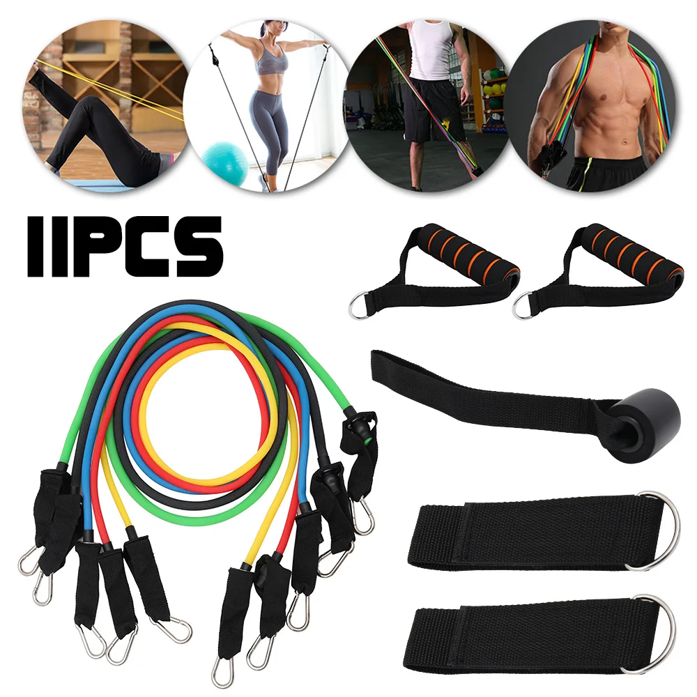 

11pcs/set Latex Resistance Bands Fitness Pull Rope Training Exercise Yoga Tubes Pull Rope,Rubber Expander Elastic Bands Fitness