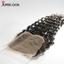

Deep Wave Closure 4x4 Transparent Swiss Lace Closure Natural Black Pre-Plucked Remy Brazilian Human Hair Lace Top Closure Only