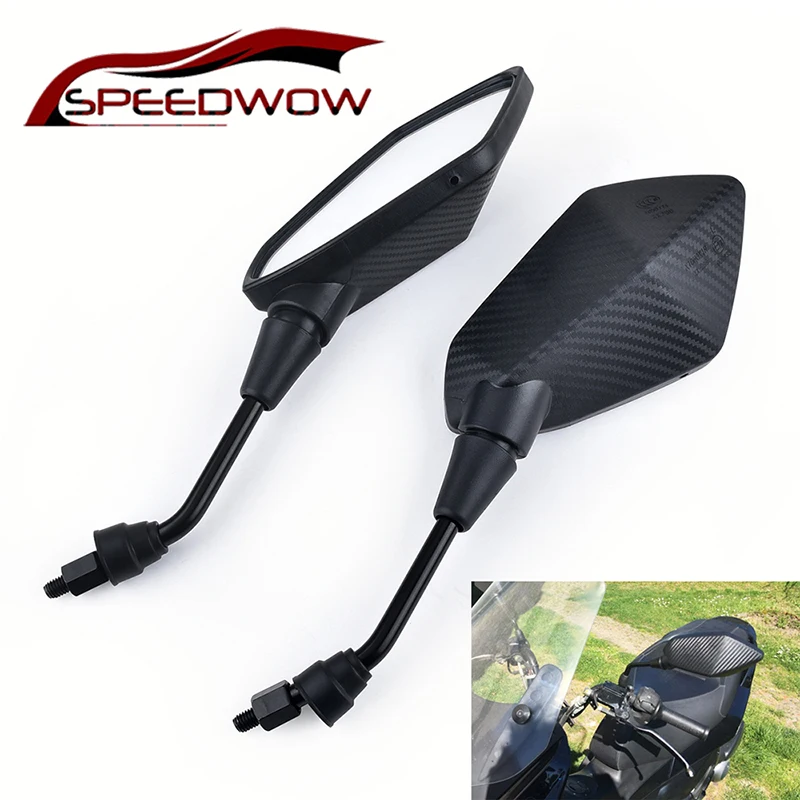 SPEEDWOW MM 8MM 10MM espejos retrovisores de motocicleta Scooter E-Bike espejos retrovisores espejo Universal para Honda, Suzuki, Yamaha Kawasaki