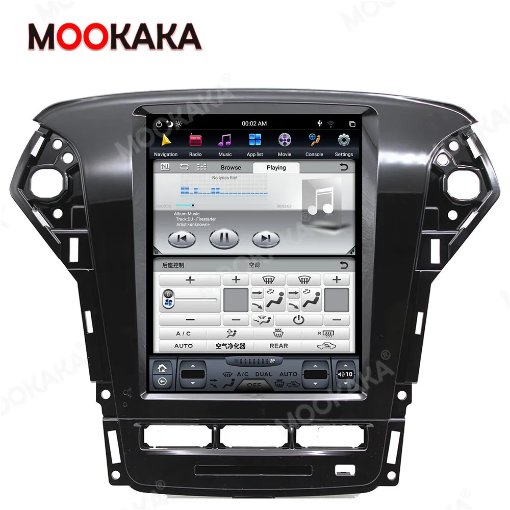 Tesla Style Vertical Screen Android 9.0 GPS Nagavition For Ford Mondeo MK4 2011-2013 Auto Or Manual Radio Carplay 4g+128GB PX6