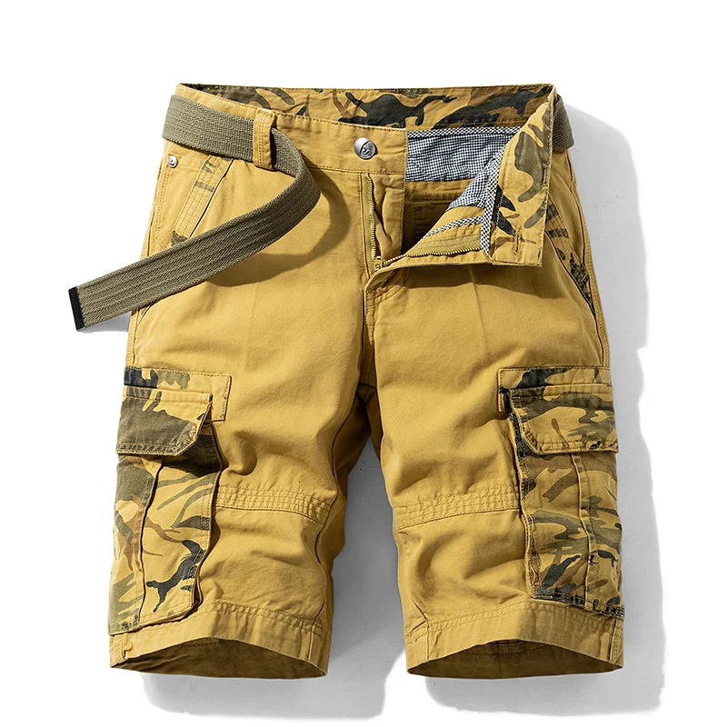 Cargo Shorts Men Spring Summer Breeches Cotton Bermuda
