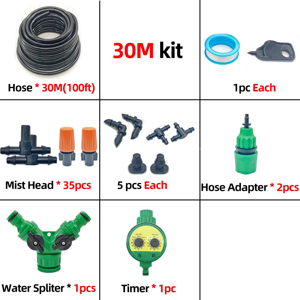 10-50M Smart Garden Watering System Automatic Self Watering Kit Timer Greenhouse Mist Irrigation System Kits Adjustable Minsting 