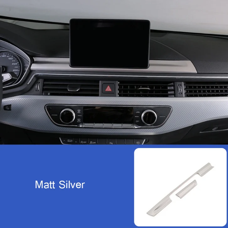 Car Styling Navigation Screen Protection covers Stickers Center Control Strip Panel For Audi A4 b9 A5 Interior Auto Accessories - Название цвета: Matt Silver