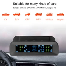 Солнечная и USB мощность TPMS автомобильная система контроля давления в шинах Система лобового стекла и приборной панели дисплей в реальном времени с 4 датчиками