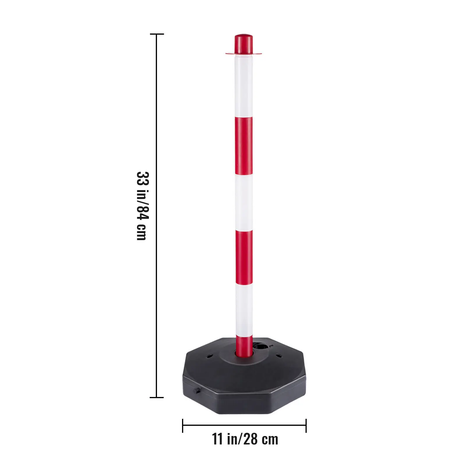 VEVOR 4 Pcs Poteau de Signalisation Poteaux de Circulation Délimitation 84 cm Hauteur avec 1,4 m/10 m Chaîne pour Parking Allée