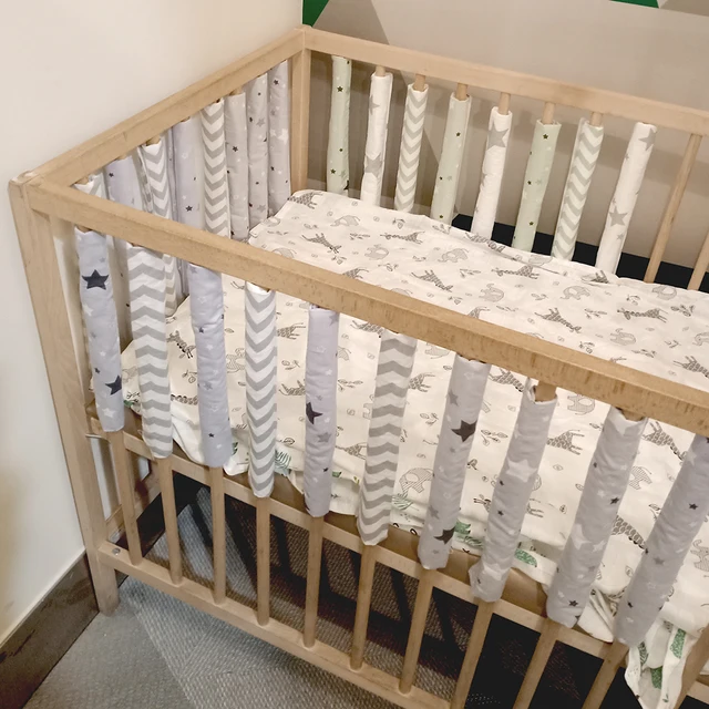 $US $14.49  12pcs Baby Bed Crib Bumper Newborn Bumpers Infant Safe Fence Line bebe Cot Protector Unisex Newborn
