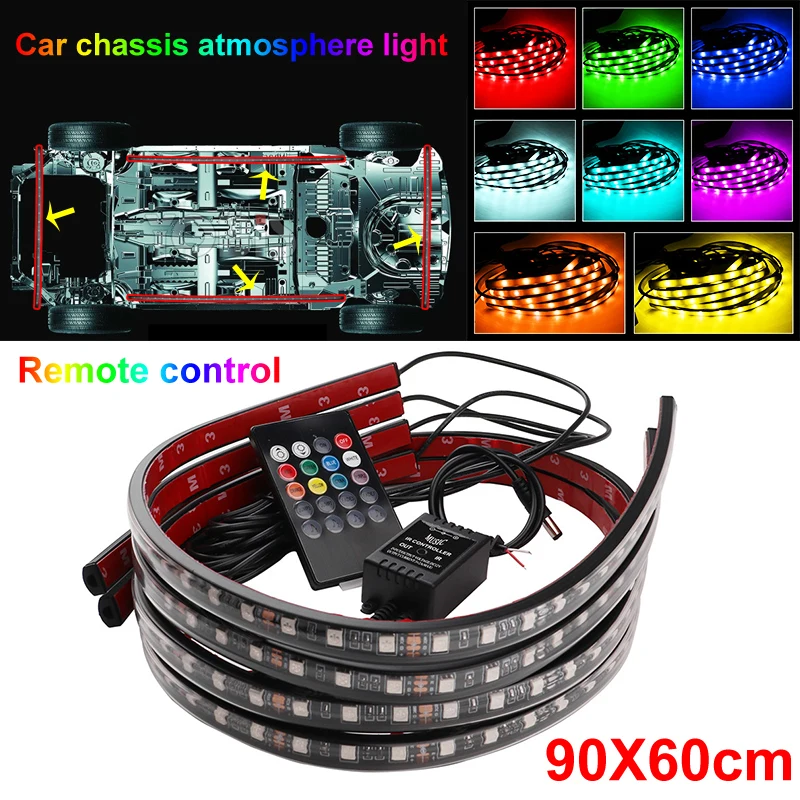Автомобильная Нижняя атмосферная лампа RGB светодиодная неоновая шасси полоса