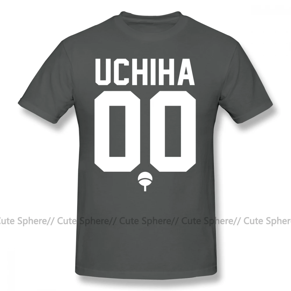 Футболка Uchiha из джерси белого цвета, футболка с коротким рукавом и графическим рисунком, 100 хлопок, 5x пляжная Милая Мужская футболка - Цвет: Dark Grey