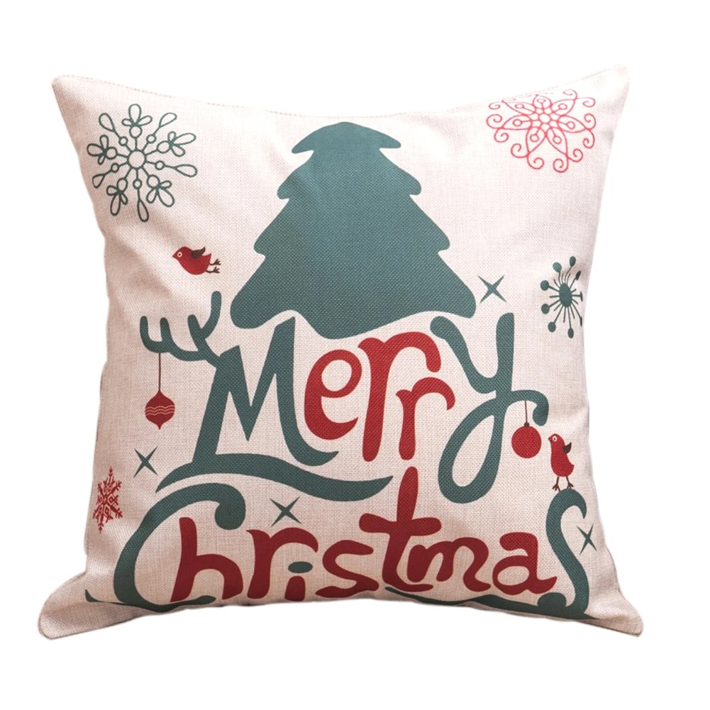 Christmas Tree 45x45 см диван-кровать с застежкой-молнией мягкие домашние Гостиная квадратная подушка крышка фестиваль подушка чехол полиэстер Новогоднее украшение с принтом - Цвет: Christmas Tree