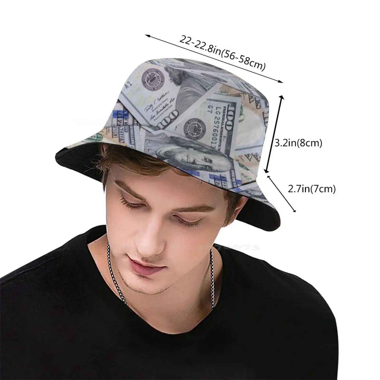 Unisex Fisherman Hats Bucket Hats Money 