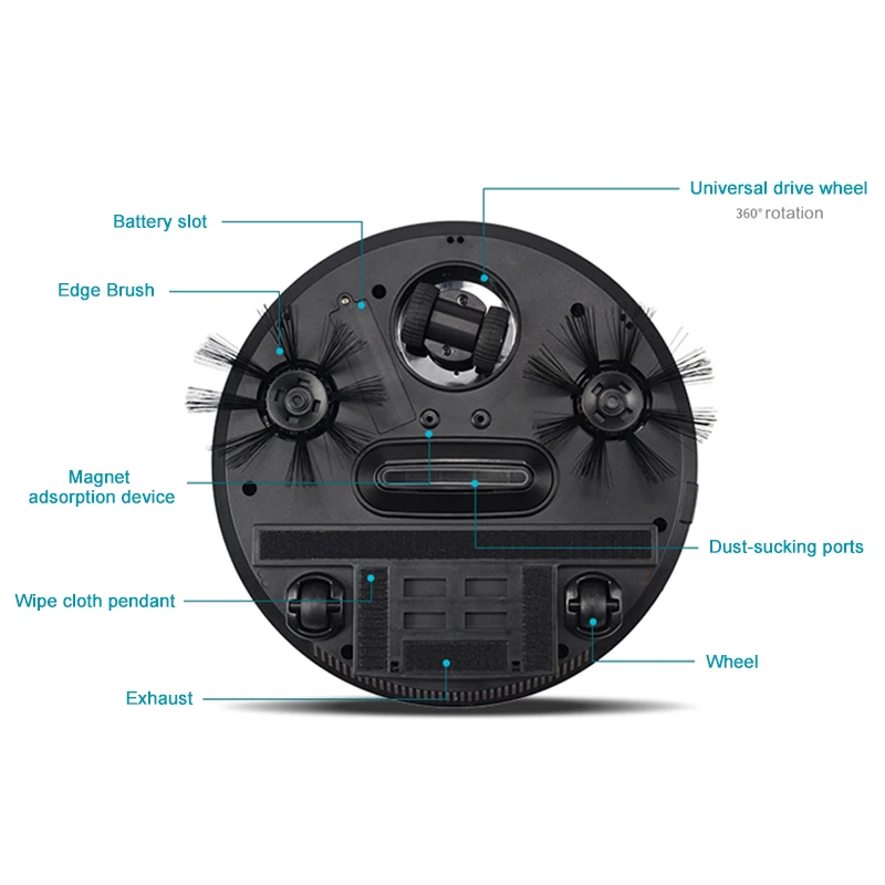 Automatic Smart Robot Vacuum Cleaner Mopping Sweeping Suction Cordless Auto Dust Sweeper Machine Anticollision for Home Cleaning
