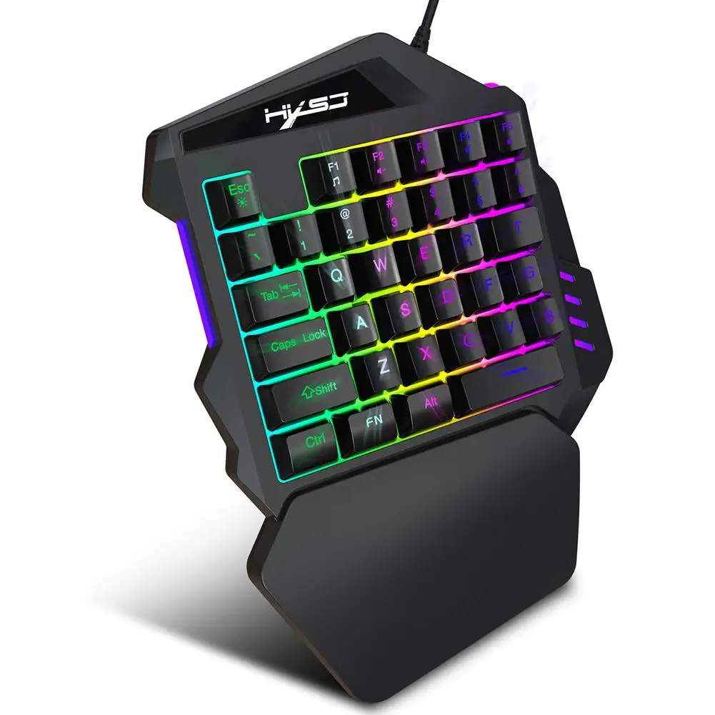  Studyset 1.6m Wired Gaming Keypad with LED Backlight 35 Keys One-handed Keyboard for LOL/PUBG/CF