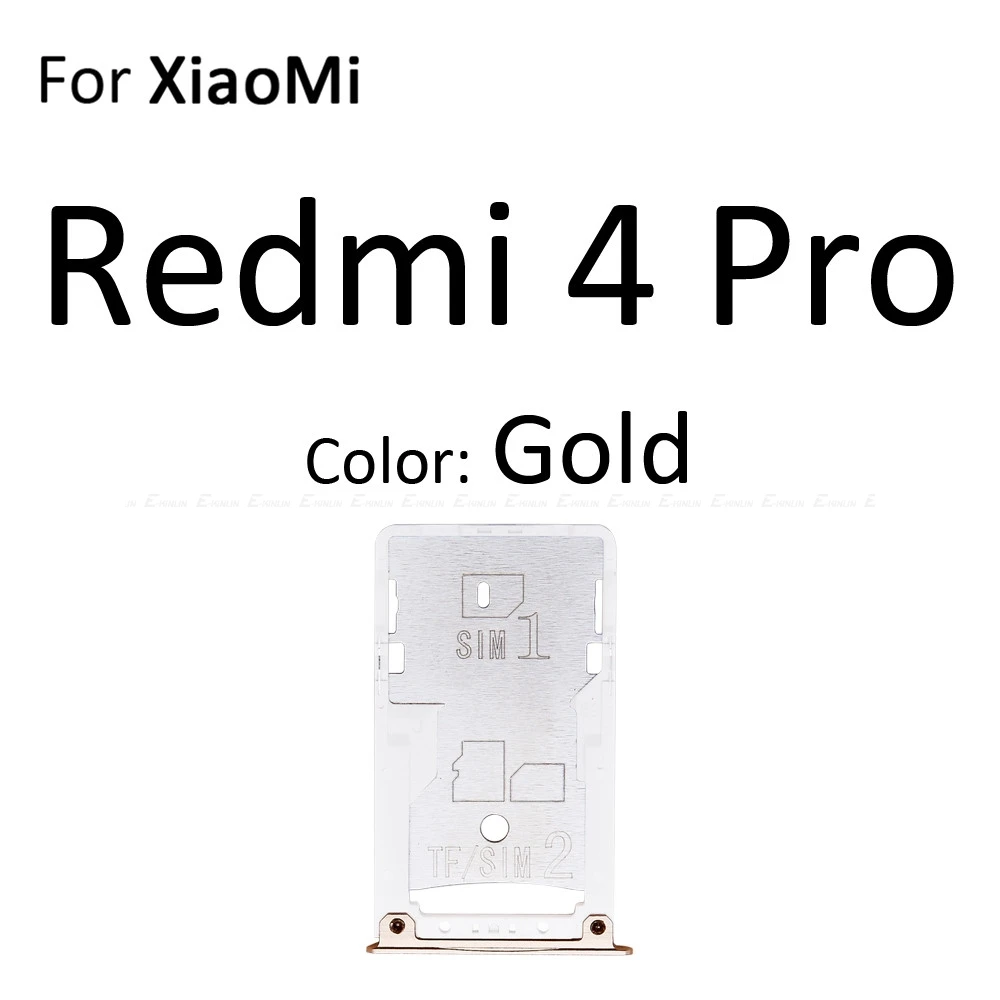 Высокое качество Micro SD/Sim карты лоток гнездо адаптер для XiaoMi Redmi 4A 4 Pro Note 4 Разъем Держатель Слот ридер контейнер - Цвет: For Redmi 4 Pro Gold