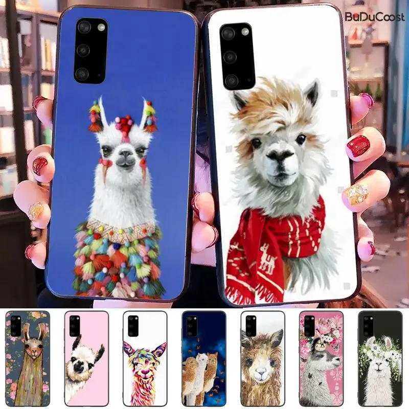 Лама Альпака роскошный уникальный чехол для телефона Samsung Galaxy S9 S10 S10E S6 S7 S8 S9Plus S5