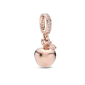 

925 Sterling Silver 2020 New Arrival Apple Dangle Charm Beads Fit Original Pan Charm Bracelet Jewelry Gift