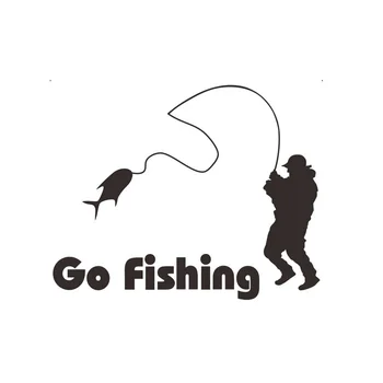 

Creative Go Fishing Wall Sticker home decor Mural Black carved car decoration Art Decals wallpaper Removable Car stickers