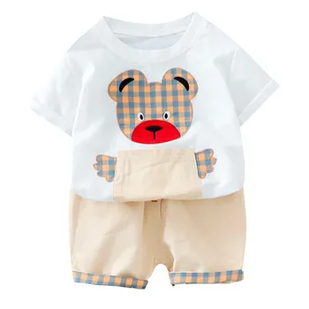

Fashion New Summer Baby Girl Clothes Children Boys Cotton Cartoon T Shirt Shorts 2Pcs/set Toddler Casual Costume Kids Tracksuits