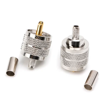 

10PCS UHF Male PL259 Plug Crimp RG58/142 LMR195 RG400 Screwed Coupling Connector Drop shipping