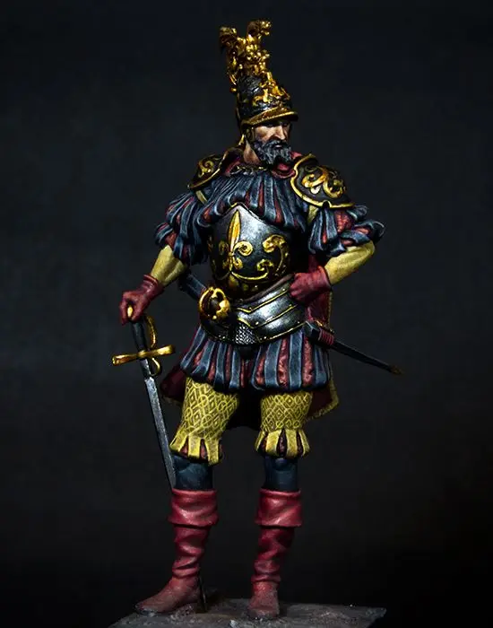 

1/24 75mm stand ancient warrior 75mm Resin figure Model kits Miniature gk Unassembly Unpainted