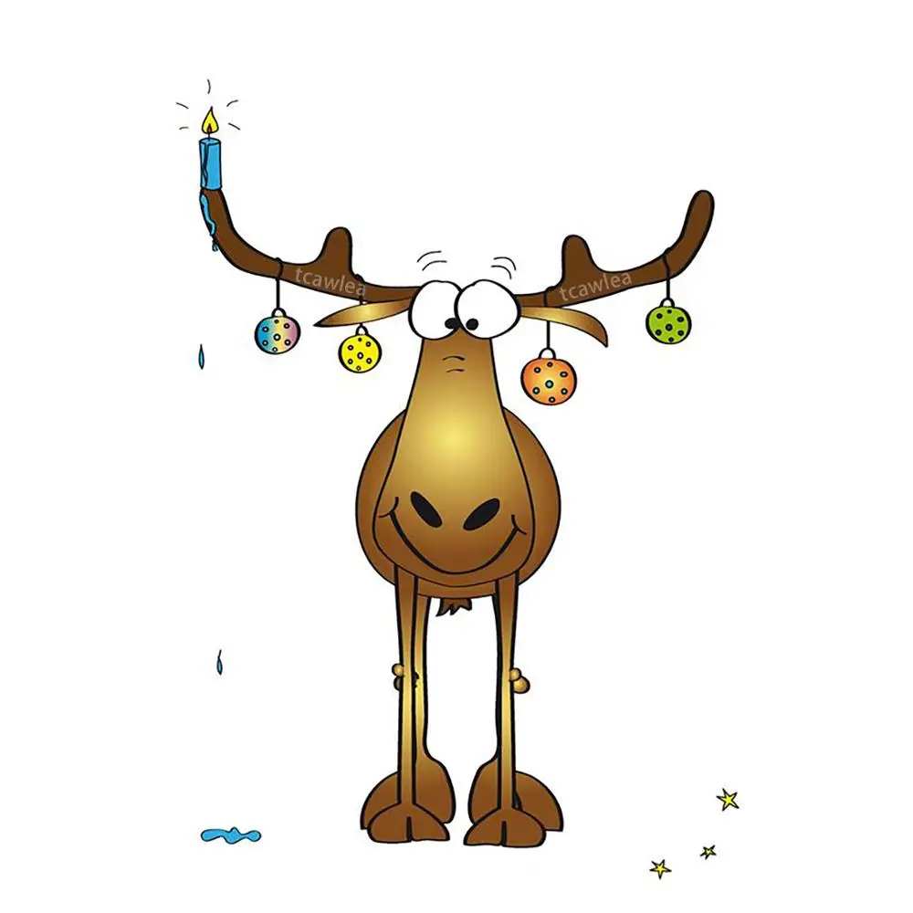 Candle Bell Elk Metal Cutting Dies Christmas Animal Stencil For DIY Card 