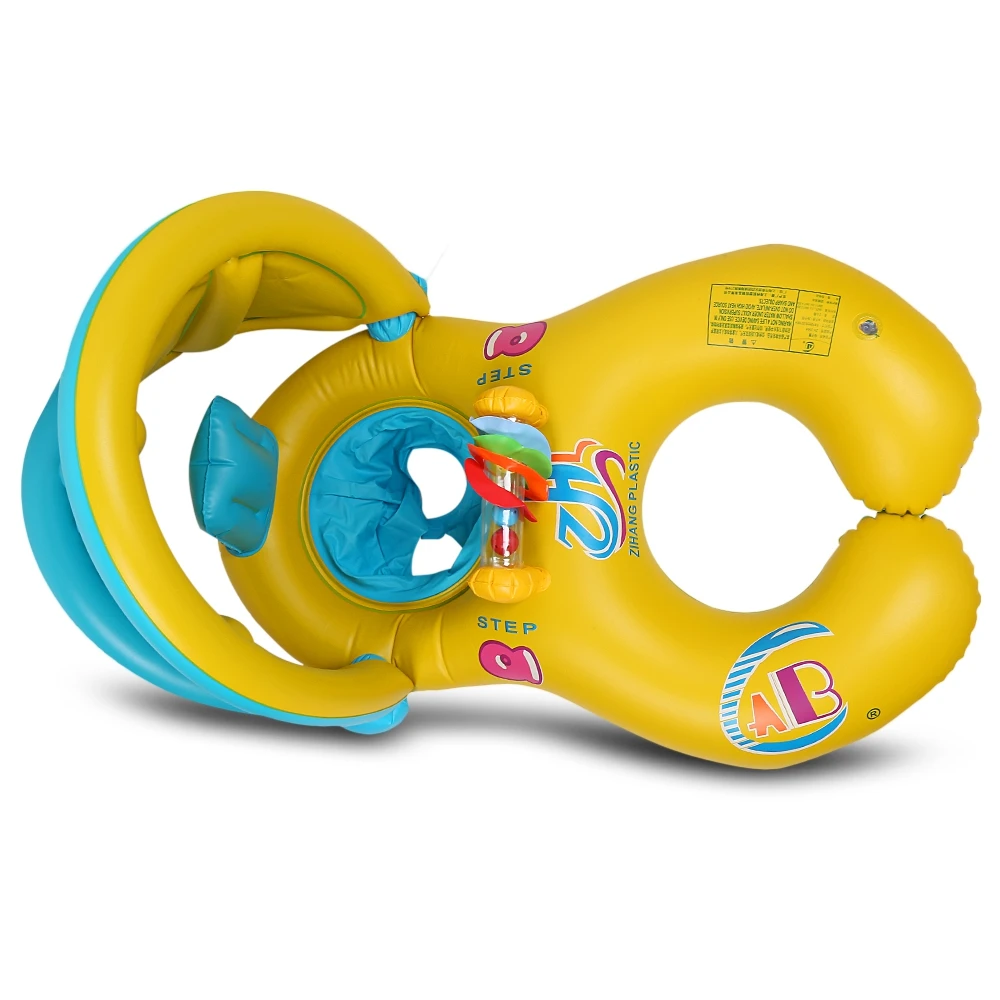 Inflatable Mother Baby Swim Float Ring Kids Seat Double Person Swimming Soft Ring Swimming Circle Babyfloat Accessories piscine (6)