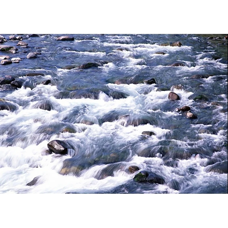 Custom 3D Floor Mural River Waterfall Natural Scenery Self-adhesive Wallpaper Bathroom Floor Background Wall Decor Wall Paper