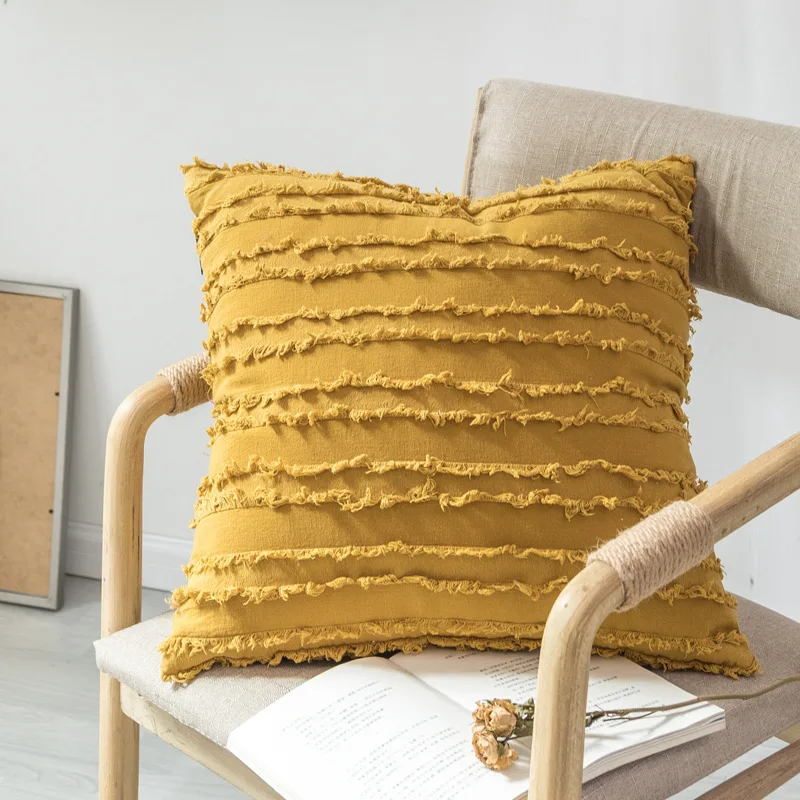 MIHE 45x45 см, Винтажный чехол для подушки, однотонный вязаный квадратный бежевый чехол для подушки, для автомобиля, дивана, дома, Рождественские поставки A-BZT15