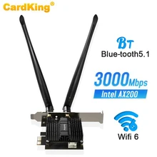 CardKing 3000Mbps WiFi 6 PCI Express WiFi адаптер Bluetooth 5.1Band 2.4G/5GHz 802.11AC/AX Intel AX200 Chips Dual Band adapter CardKing 3000Mbps WiFi 6 PCI Express WiFi адаптер Bluetooth 5.1Band 2.4G/5GHz 802.11AC/AX Intel AX200 Chips Dual Band adapter