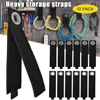 

12Pcs/Set Extension Cord Holder Organizer Heavy-Duty Hook and Loop Storage Strap for House Basement RV Garage Hook Dropshipping