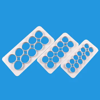 

SEAAN 3 Pcs 7 Set Geometry Round Circle Fish Scale Hexagon Fondant Cookie Cutter Cake Mold Fondant Cake Decorating Baking Tool