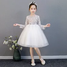 Новинка; нарядное платье для маленьких девочек; детское кружевное платье-пачка с аппликацией; Праздничная Рождественская одежда; детское бальное платье для девочек