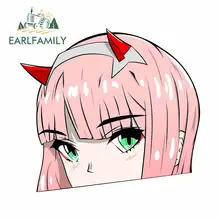 EARLFAMILY-pegatinas de oclusión para coche, calcomanías de 13cm x 11,8 cm para darling in the Franxx Zero Two
