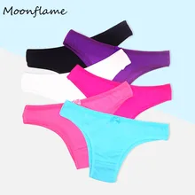 Moonflme 5 шт./лот 6 сплошной цвет хлопок женские бикини стринги Нижнее белье 86378 Moonflme 5 шт./лот 6 сплошной цвет хлопок женские бикини стринги Нижнее белье 86378