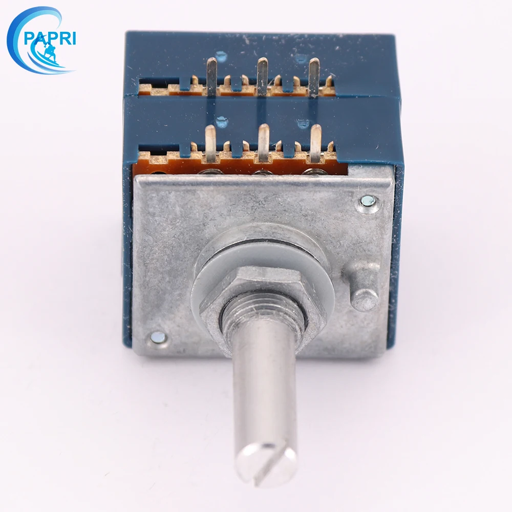 JAPAN ALPS RK27 Type 2x10K 20K 50K 100K 250K 500K  Stereo Volume Potentiometer LOG For Hifi Audio Amplifier DIY 6mm Round Shaft