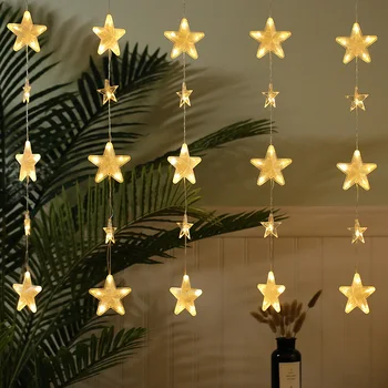 

Star Curtain String Lights Christmas Lights Outdoor Indoor 8 Flash Modes LED Garland Navidad Wedding Home Decorative Lights
