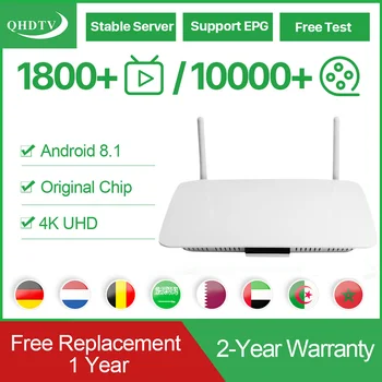

QHDTV Smart Android IPTV Arabic Algeria Germany Belgium Leadcool Q1404 Android 8.1 IPTV Spain Nederland IP TV No App Included