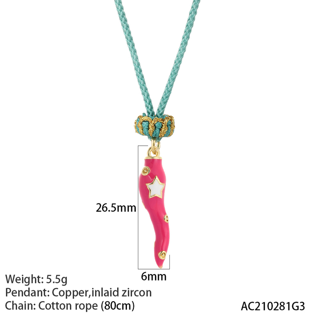 Boho Hot Chili Neckalce for Women Colorful Star Moon Collars Adjustable Chains Link Woman's Pendant Friend Gift Butterfly