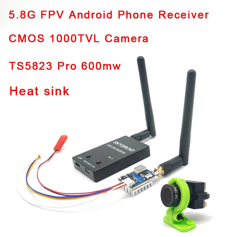 5 8G FPV приемник UVC видео нисходящий OTG VR Android телефон + 600mw передатчик TS5823 Pro CMOS 1000TVL
