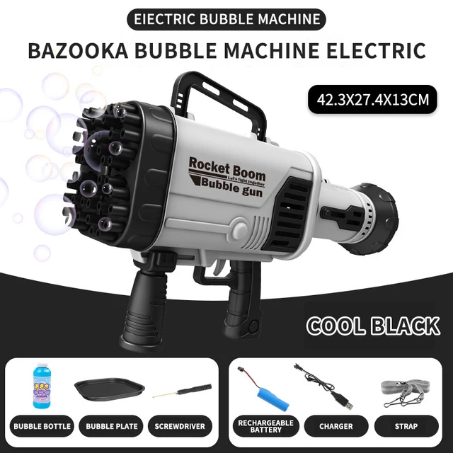 Kids Gatling Bubble Gun Toy 44-Hole Charging Electric Automatic Bubble Machine Summer Outdoor Soap Water Boy Girl Christmas Toys 5