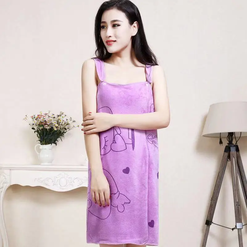 Coral fleece can be worn as a bath skirt, soft, absorbent and non-hair loss adult  towel, beauty salon robe