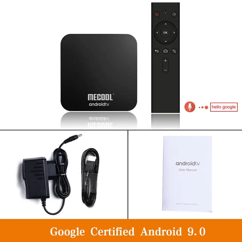 MECOOL KM9 PRO Android 9,0 ТВ приставка Amlogic S905X2 4G DDR4 32G rom 4K Google сертифицированная Android 9 A ТВ Смарт ТВ приставка Голосовое управление - Цвет: KM9 PRO ATV Google