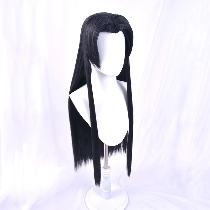 Клинок демона убийца Kochou Kanae длинный черный стиль парик косплей волос Синтетический парик Головные уборы в форме бабочек шпилька
