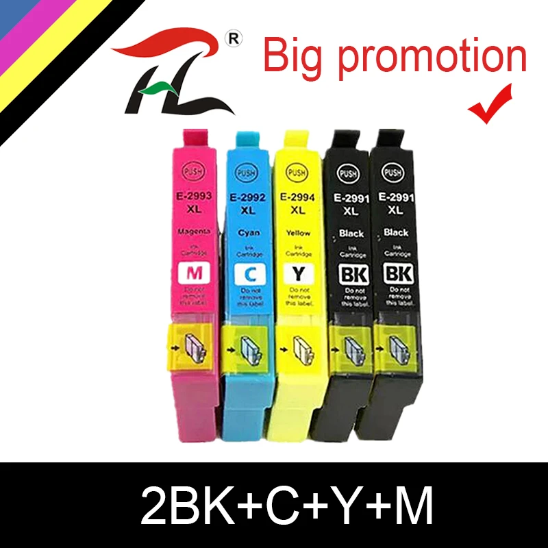 HTL 5pk Замена 29 29XL T2991XL T2991 для картриджей Epson XP235 XP247 XP245 XP332 XP335 XP342 XP345 XP435 XP432