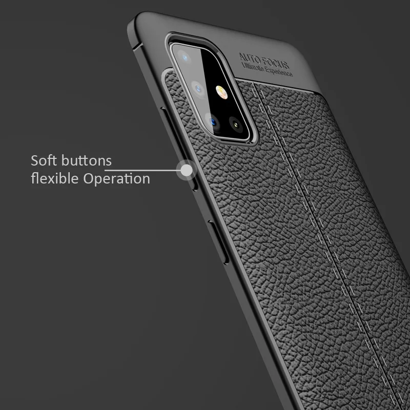 Ударопрочный чехол KEYSION для Samsung Galaxy A51 A71 A81 A91 кожаный силиконовый с зернистой