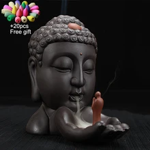 Курильница для благовоний горелка Керамическая Будда ладан держатель буддийский керамический водопад курильница+ 20 шт. пирамидки благовоний украшение дома