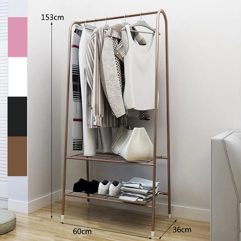 

Multifunctional Coat Rack Floor Standing Clothes Hanging Storage Shelf Clothes Hanger Racks Simple Metal Iron Bedroom Furniture