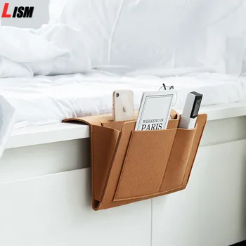 

Bedside Felt Storage Bag Bed Sofa Desk Hanging Organizer Pocket for Phone Magazines Tablets Remotes Holder Pockets