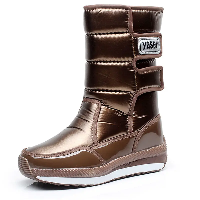 Winter Waterproof Non-Slip Fleece-Lined Snow Boots Women's Thick Mid-Tube High-Cotton-Padded Shoes Korean-Style Frye Boot