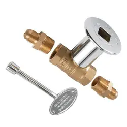 Hearth Gas Fire Pit Key Valve Kit Straight Quarter-Turn Shut-Off Valve Kit With 3 Inch Key For Gas Liquid Propane Fire Pits Po