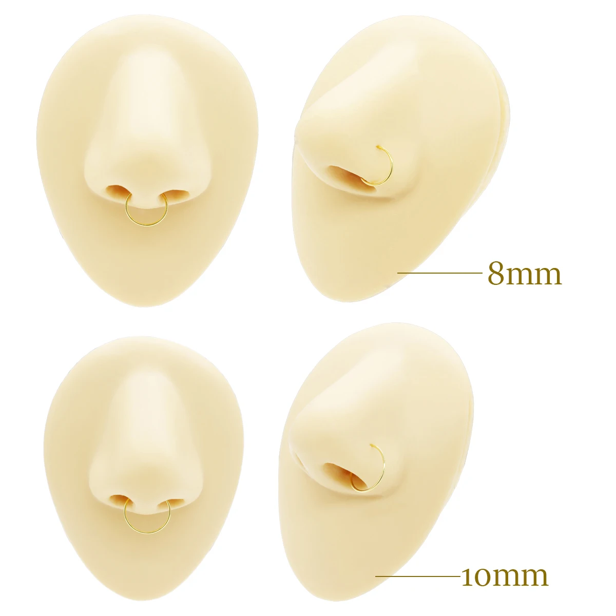 Nose Piercings 925 Sterling Silver Simple Round 6mm 8mm 10mm With Ball Nose Ring Ear Bone Ring